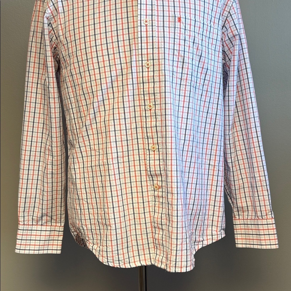 IZOD Plaid Button-Down Shirt Men’s Medium 100% Cotton Classic Fit - Picture 3 of 7